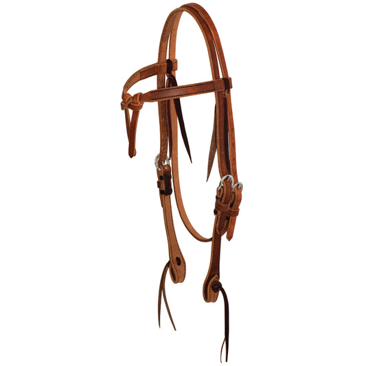 Cowboy Tack Harness Leather Cowboy Knot Browband Headstall - EQ Saddlery