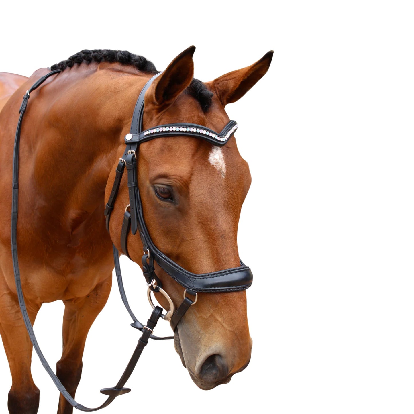 Saddle Co Micklux Anatomic Crystal Bridle w Reins