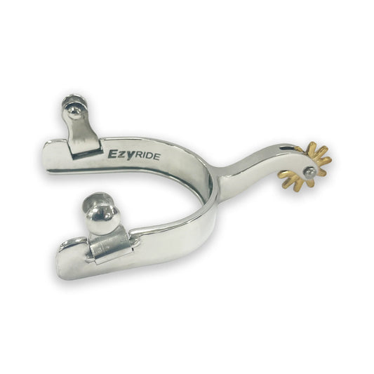 Ezy Ride Stockmans Spurs Stainless Steel 10pt Brass Rowels