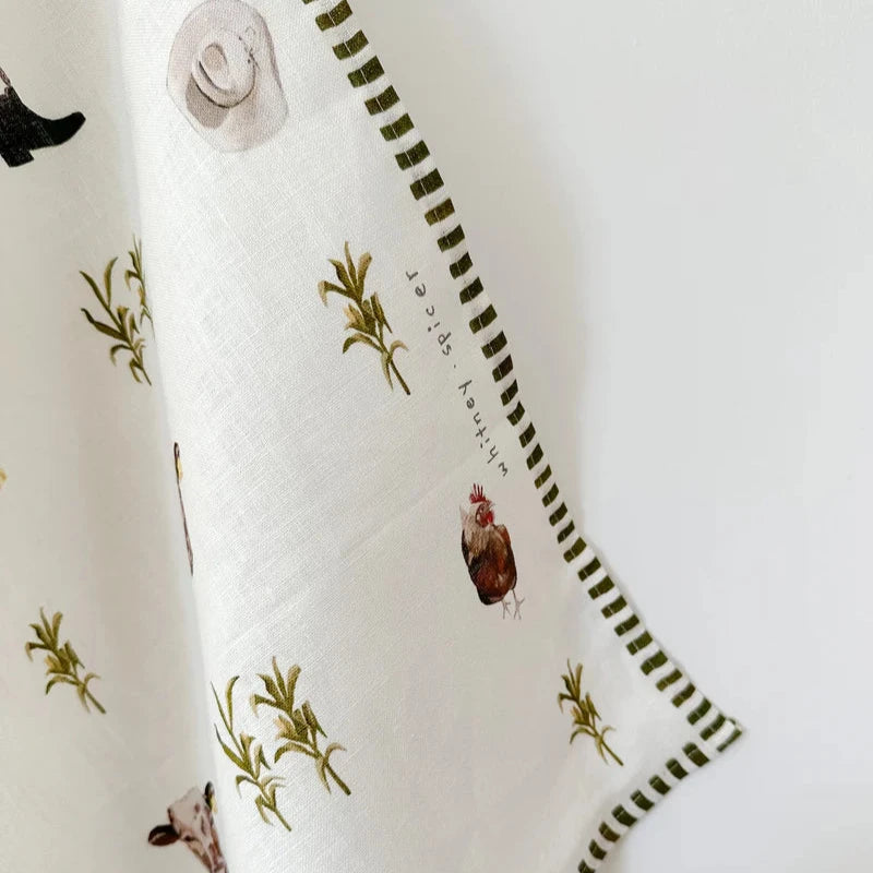 Whitney Spicer Olive Tea Towel - EQ Saddlery