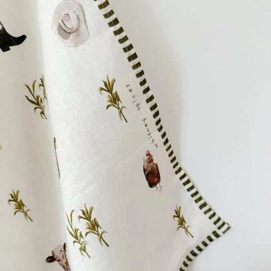 Whitney Spicer Olive Tea Towel - EQ Saddlery