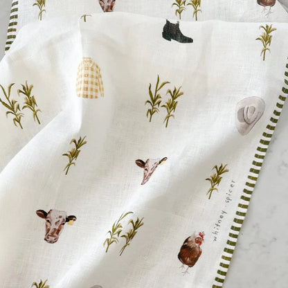 Whitney Spicer Olive Tea Towel - EQ Saddlery