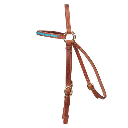 Fort Worth Barcoo Bridle w Turquoise Browband