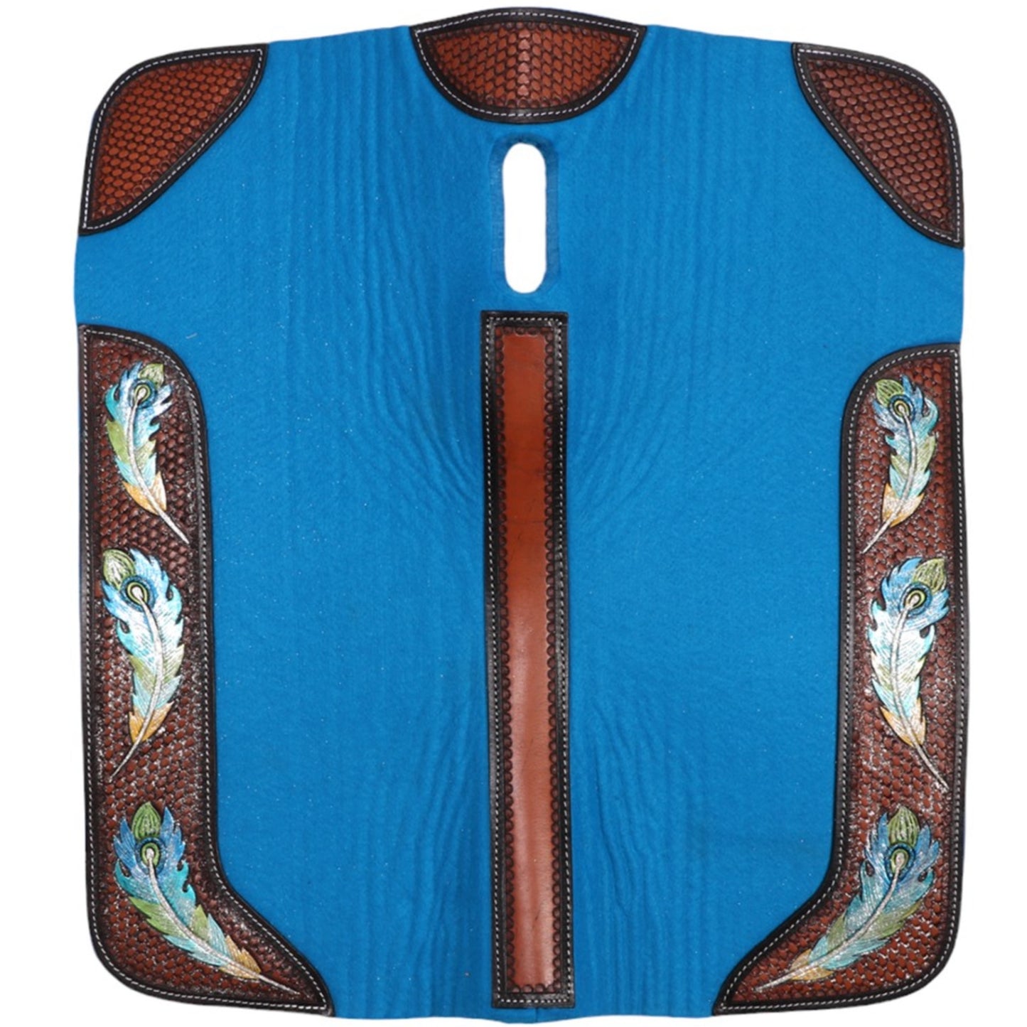 Fort Worth Feather Tooled Felt Saddle Pad