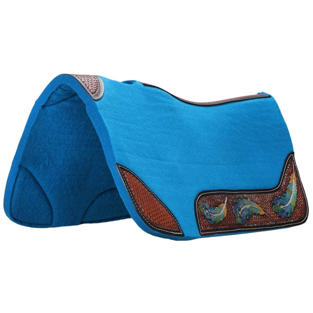 Fort Worth Feather Tooled Felt Saddle Pad