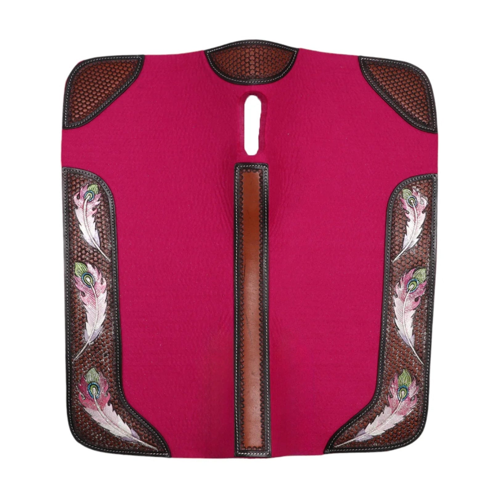 Fort Worth Feather Tooled Felt Saddle Pad - EQ Saddlery