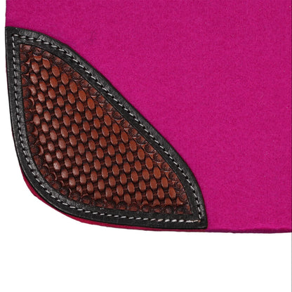 Fort Worth Feather Tooled Felt Saddle Pad - EQ Saddlery