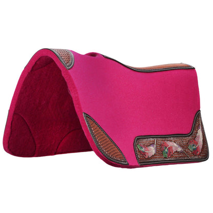 Fort Worth Feather Tooled Felt Saddle Pad - EQ Saddlery