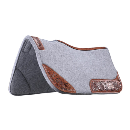 Fort Worth Floral Tooled Felt Saddle Pad