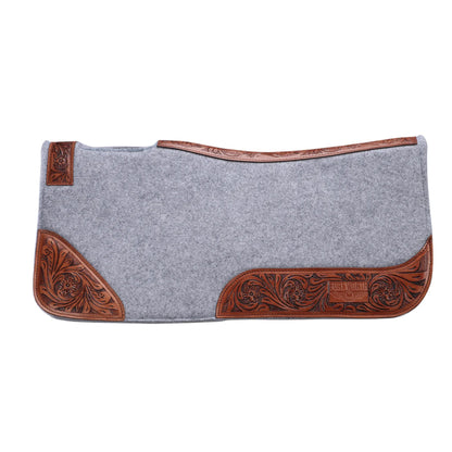 Fort Worth Floral Tooled Felt Saddle Pad