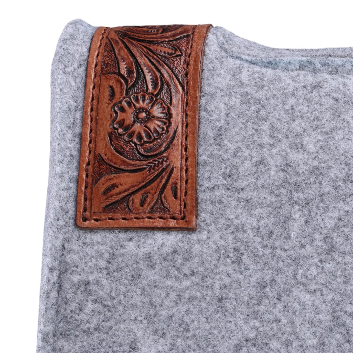 Fort Worth Floral Tooled Felt Saddle Pad