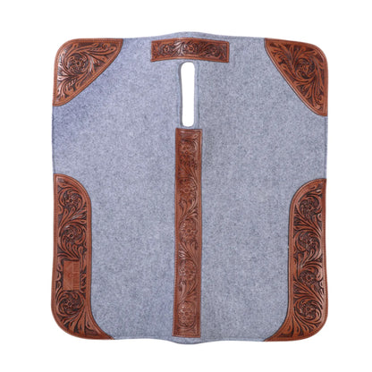 Fort Worth Floral Tooled Felt Saddle Pad
