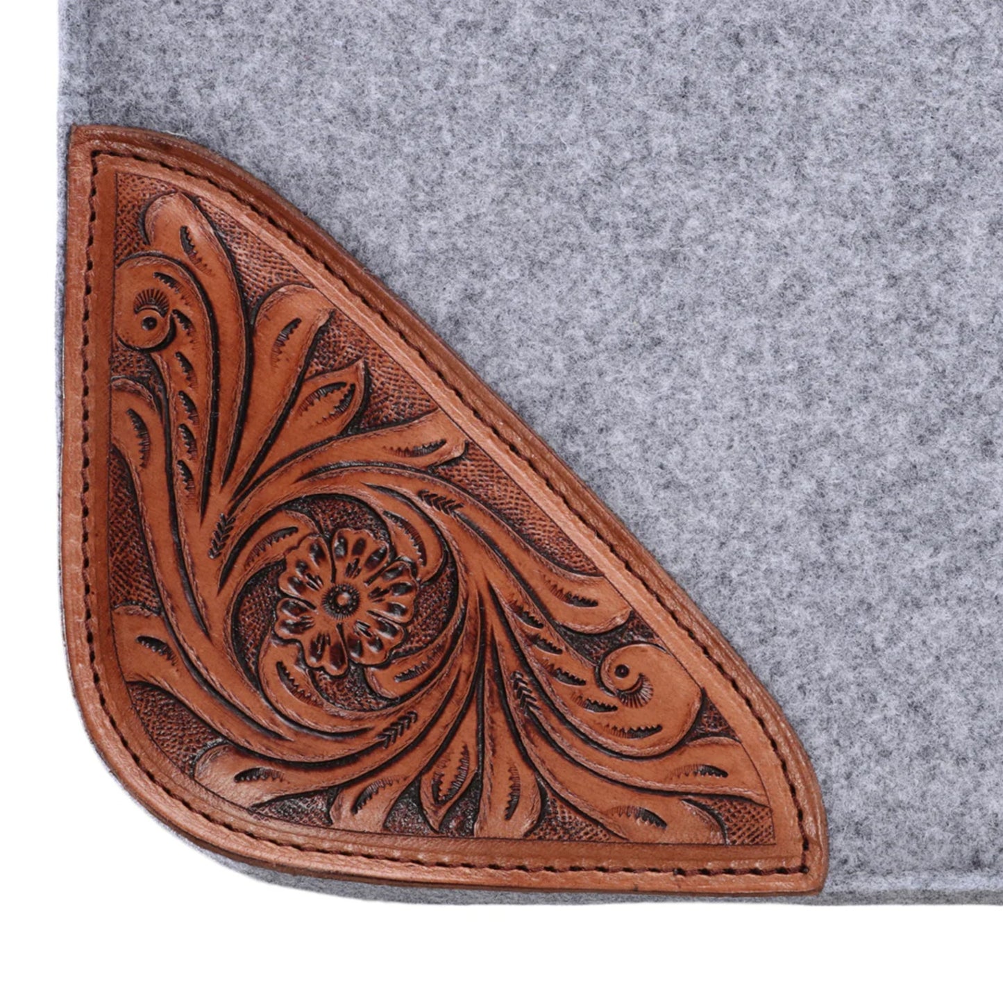 Fort Worth Floral Tooled Felt Saddle Pad