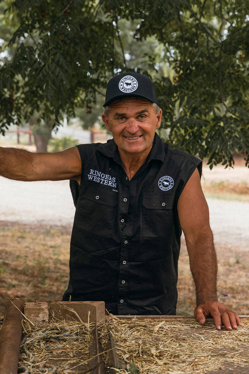 Ringers Western Mens Hawkeye Flag Sleeveless Work Shirt - EQ Saddlery
