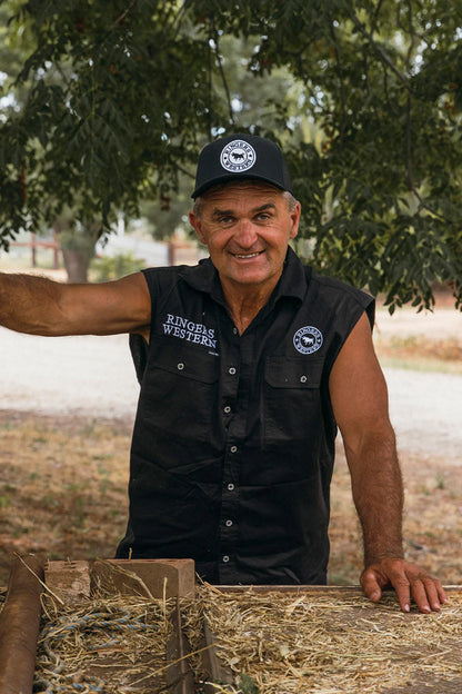 Ringers Western Mens Hawkeye Flag Sleeveless Work Shirt - EQ Saddlery
