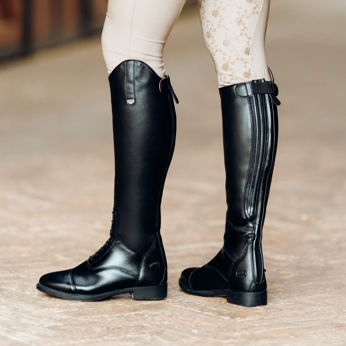 Horze Black Equestrian Riding Boots Horze Rover Kids Tall Field