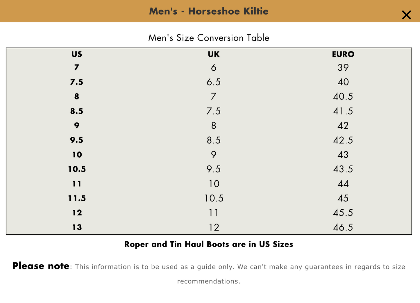 Just Country Mens Horseshoe Kiltie - EQ Saddlery
