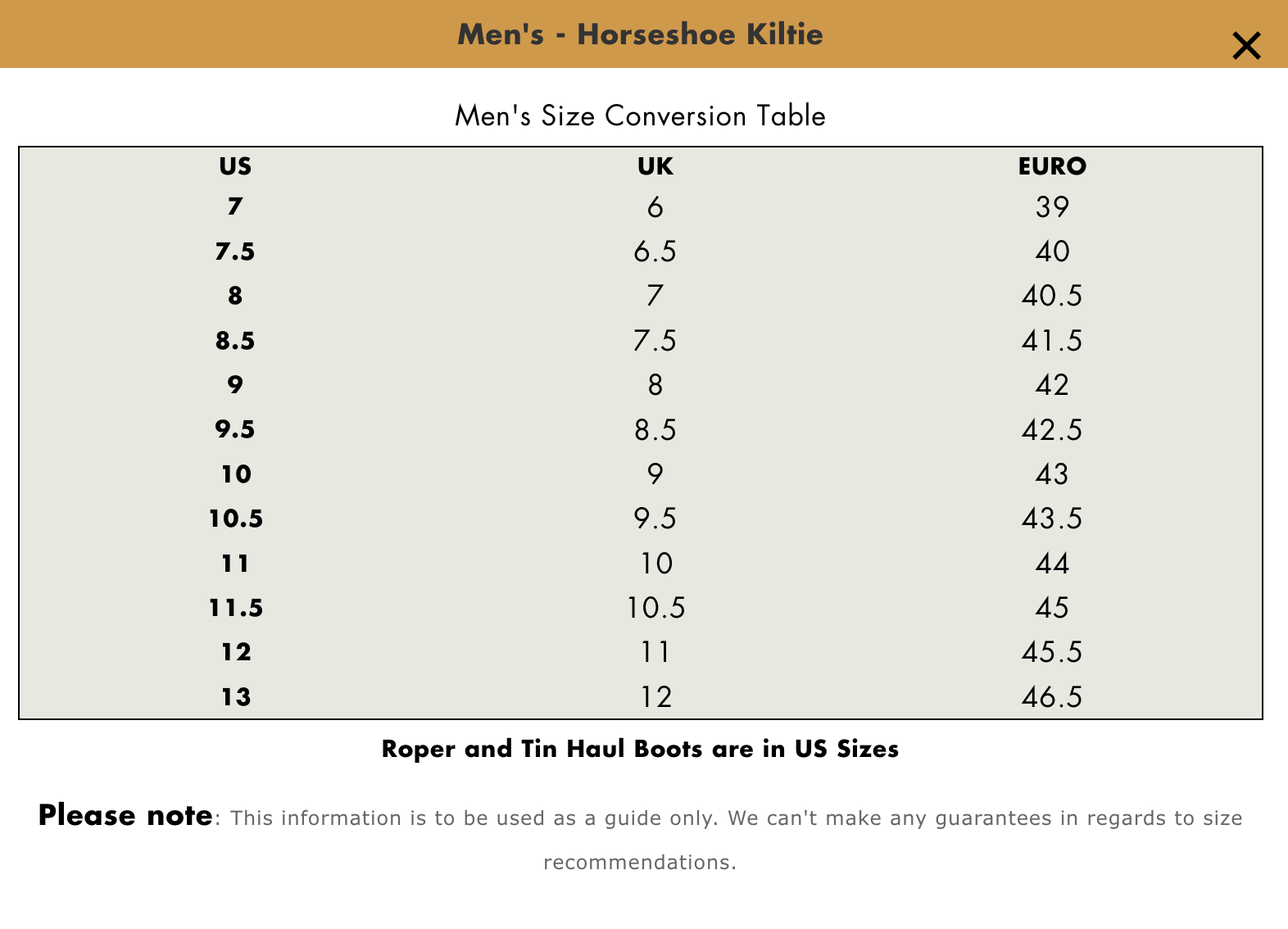 Just Country Mens Horseshoe Kiltie - EQ Saddlery