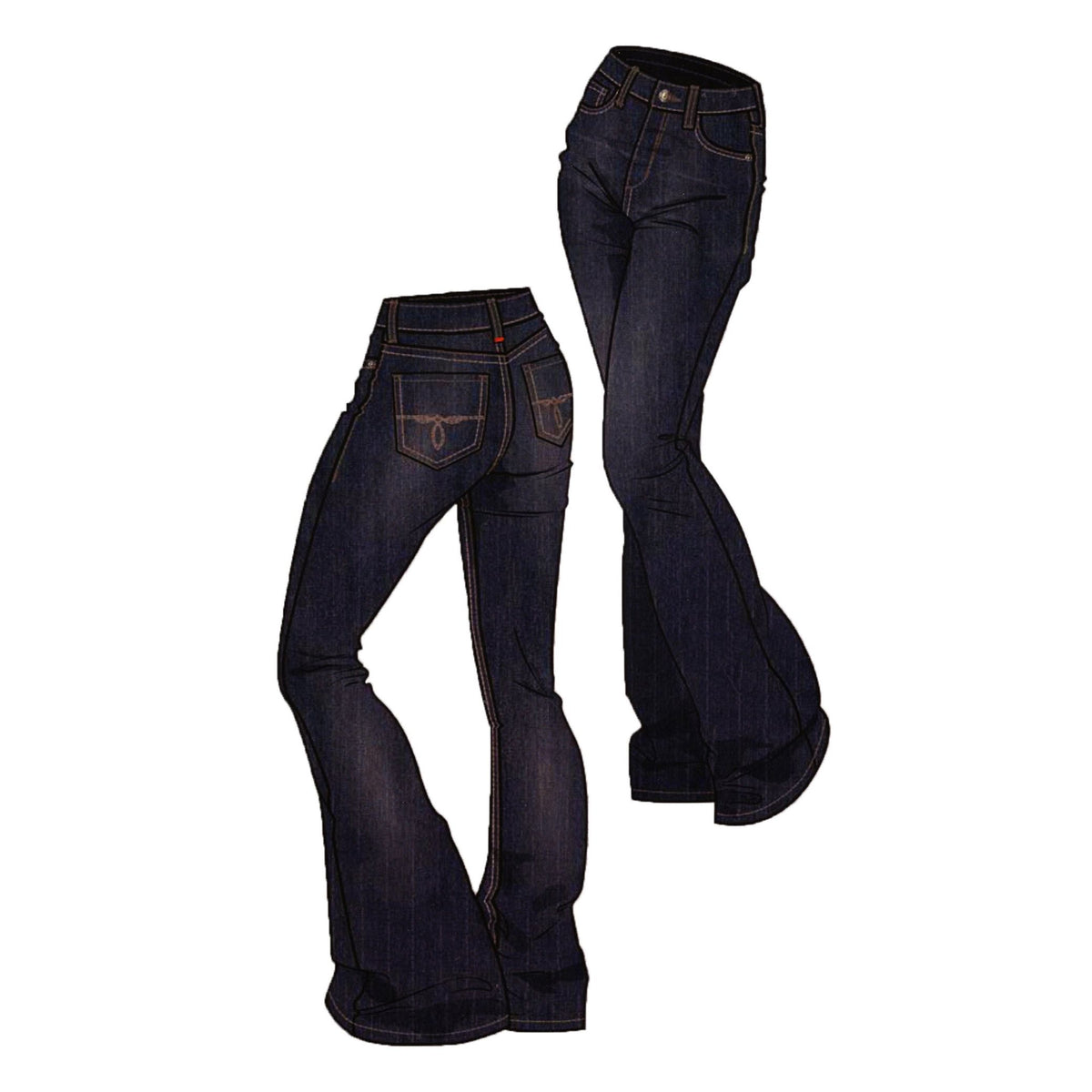 Justin Womens A2 1879 High Rise Boot Cut Jeans