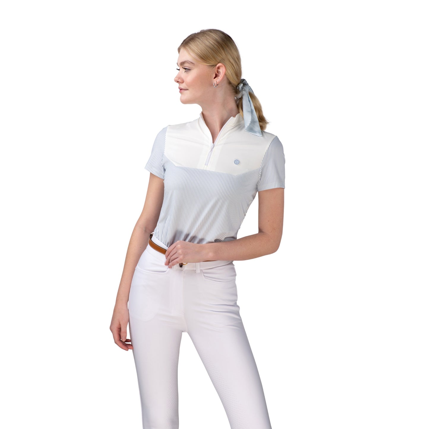 Lara Tweedie Ladies Short Sleeve Coastal Stripe Competition Top