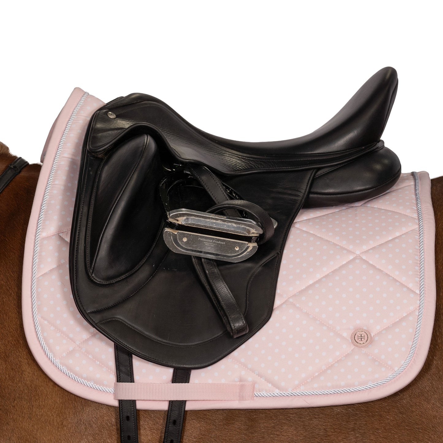 Lara Tweedie Pink Polka Dot Dressage Saddle Pad