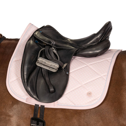 Lara Tweedie Pink Polka Dot Dressage Saddle Pad