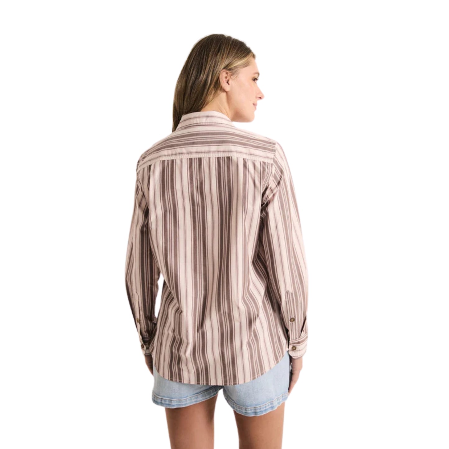 RB Sellars Womens Springfield Half Button Long Sleeve Shirt