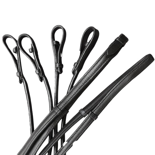 Lumiere Double Bridle Rolled Leather Reins Set - EQ Saddlery