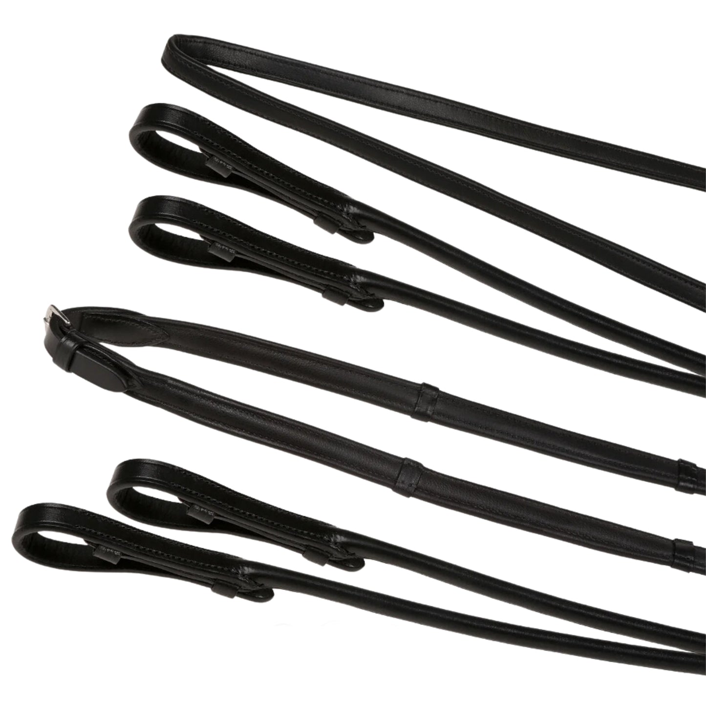 Lumiere Double Bridle Rolled Leather Reins Set - EQ Saddlery