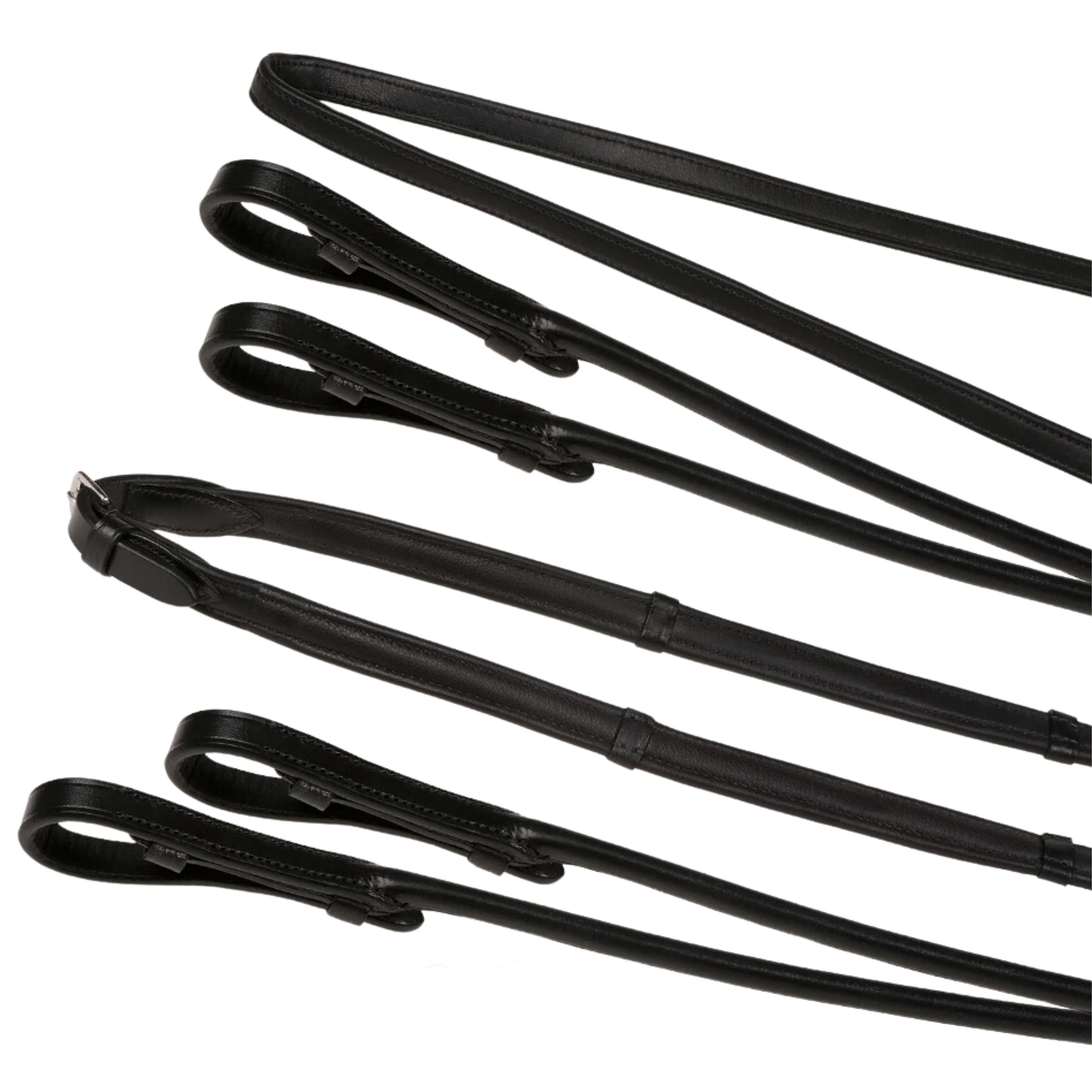 Lumiere Double Bridle Rolled Leather Reins Set - EQ Saddlery