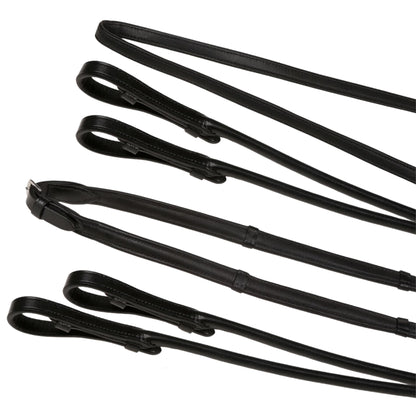 Lumiere Double Bridle Rolled Leather Reins Set - EQ Saddlery