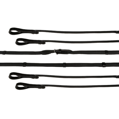 Lumiere Double Bridle Rolled Leather Reins Set - EQ Saddlery