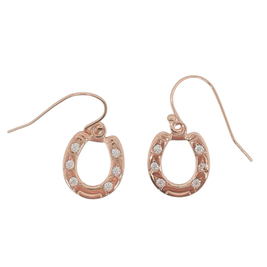 MCJ CZ Drop Horseshoe Earrings - EQ Saddlery