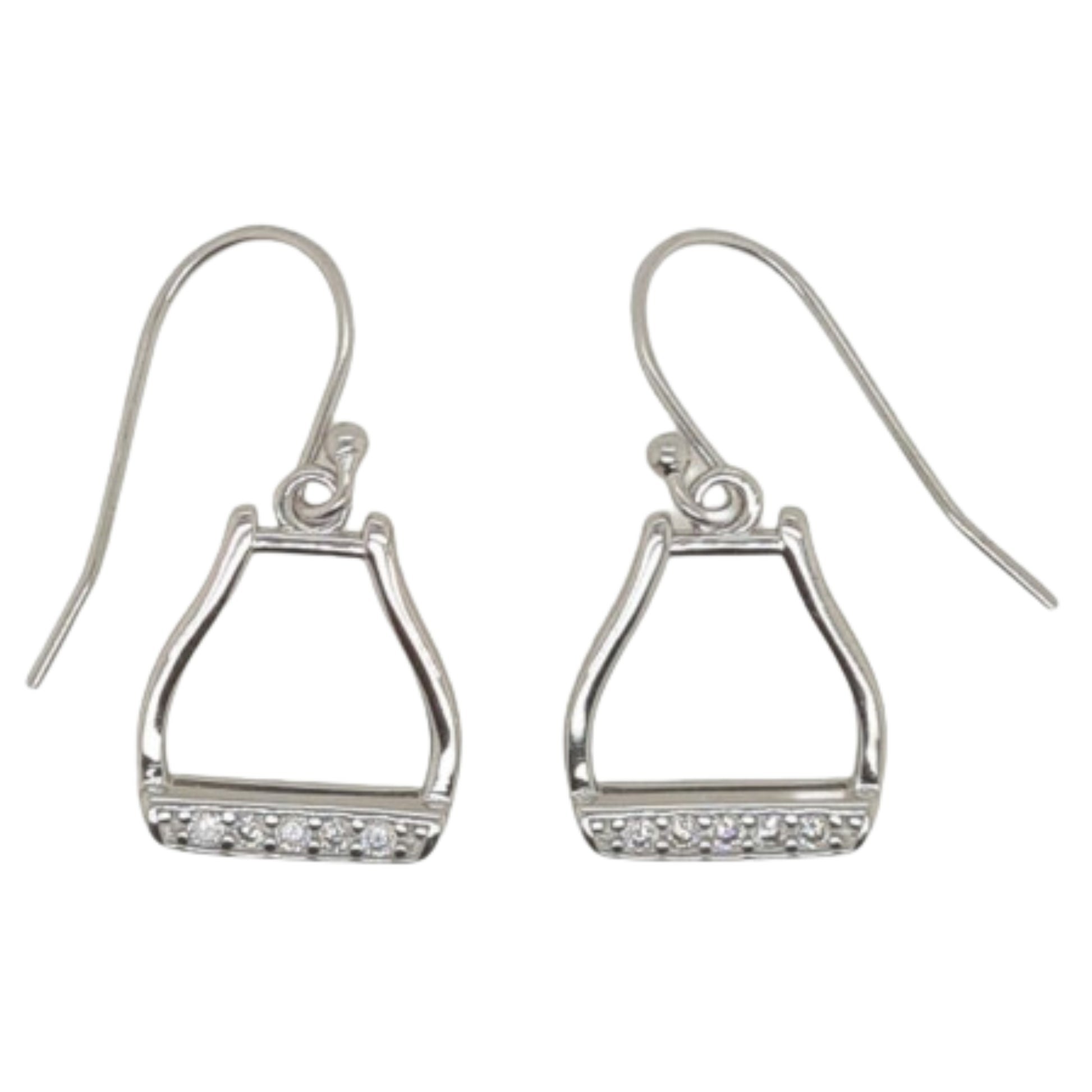 MCJ CZ Drop Stirrup Earrings - EQ Saddlery