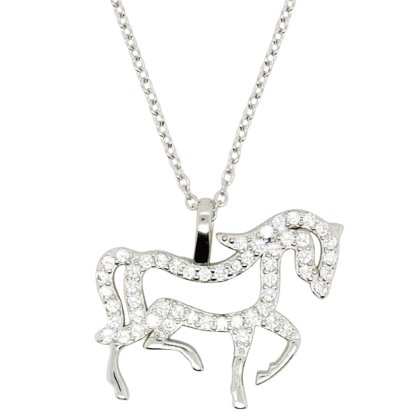 MCJ CZ Horse Set Pendant - EQ Saddlery