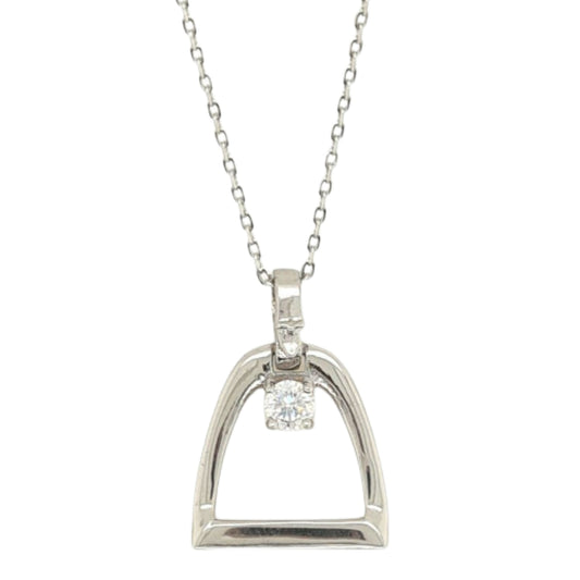 MCJ CZ Stirrup Top Pendant - EQ Saddlery