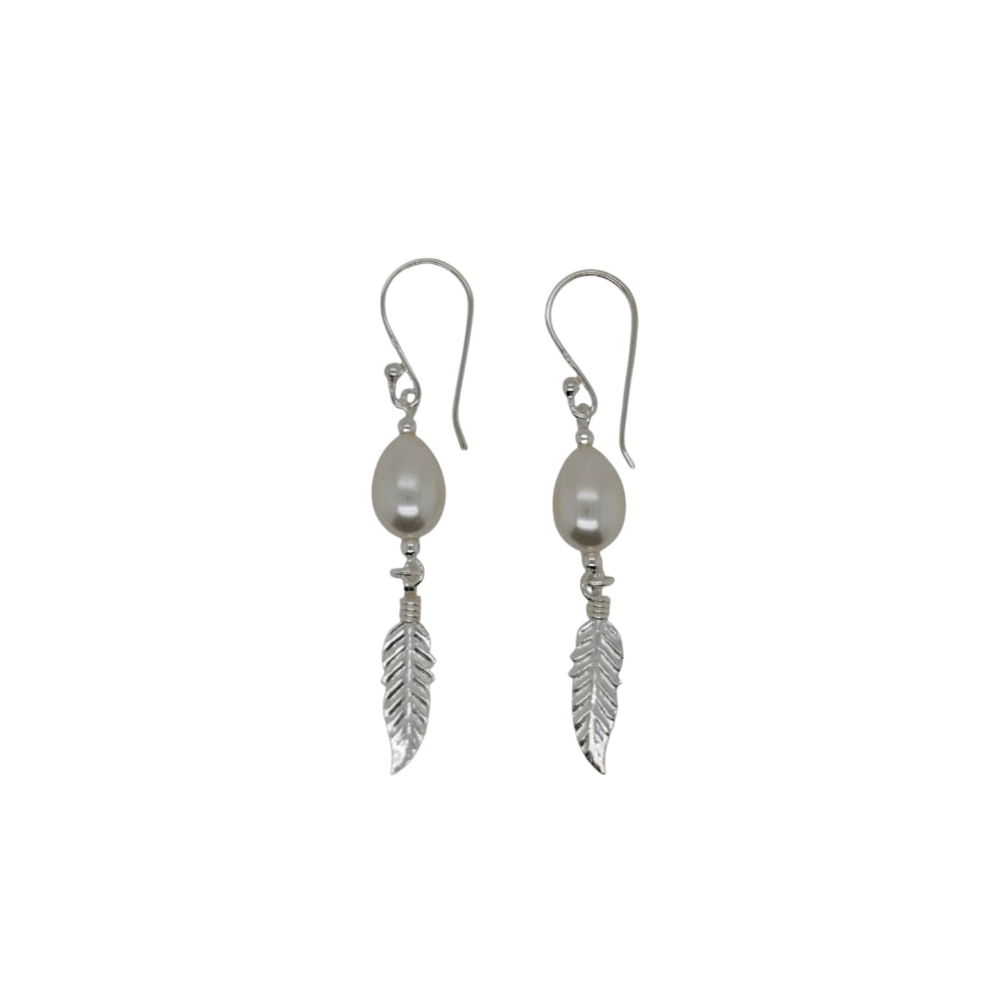 MCJ Freshwater Pearl Feather Earrings