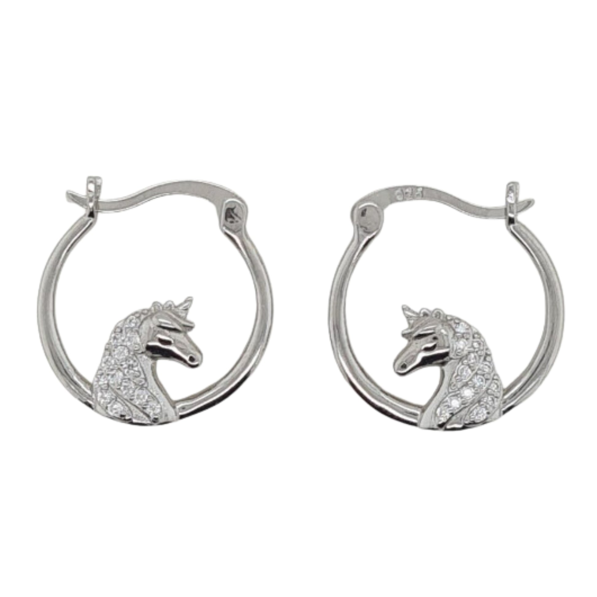 MCJ Hoops CZ Unicorn Earrings - EQ Saddlery