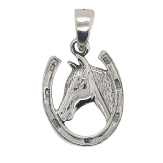 MCJ Medium Horse In Shoe Pendant - EQ Saddlery