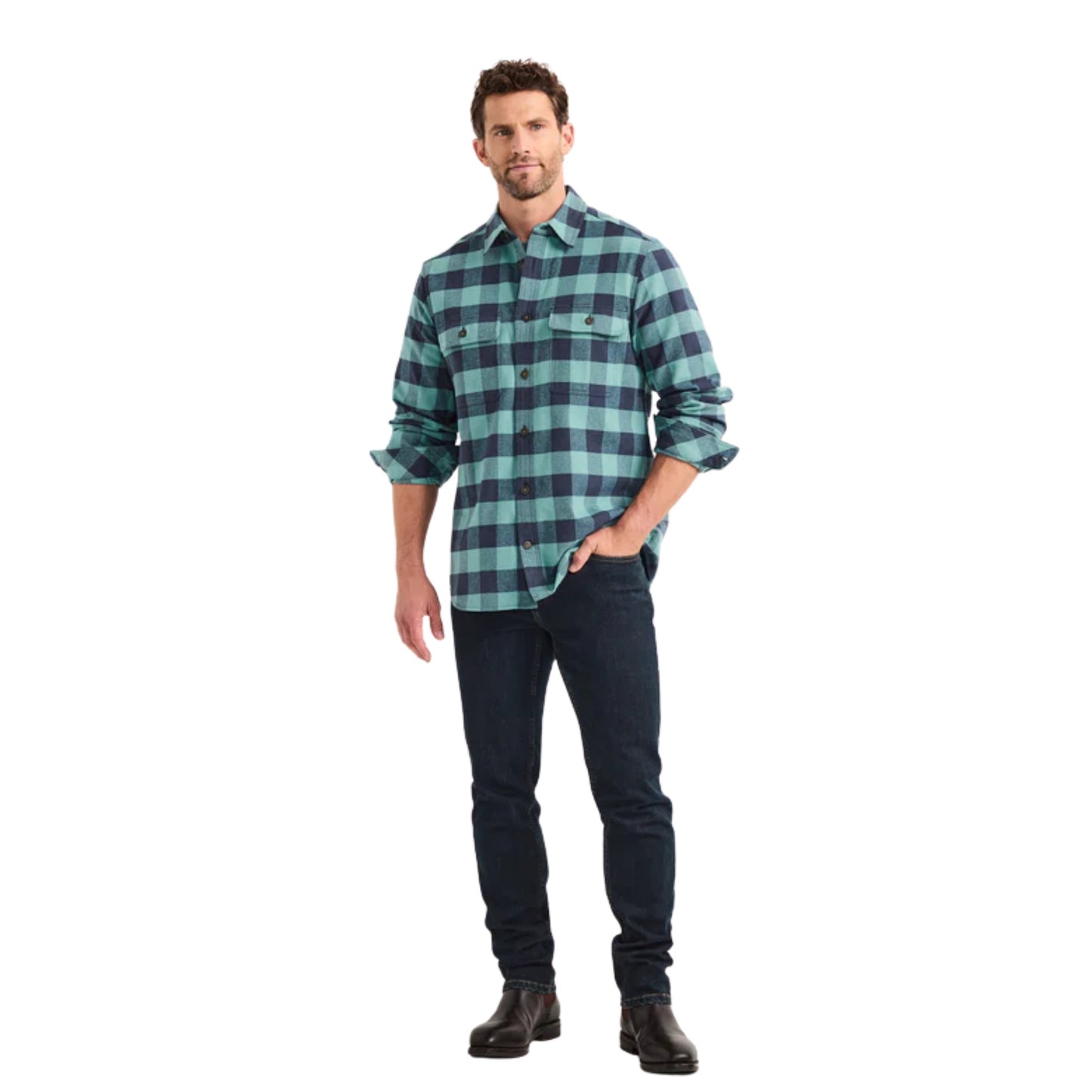 RB Sellars Mens Calvert Shirt Full Button Long Sleeve Shirt