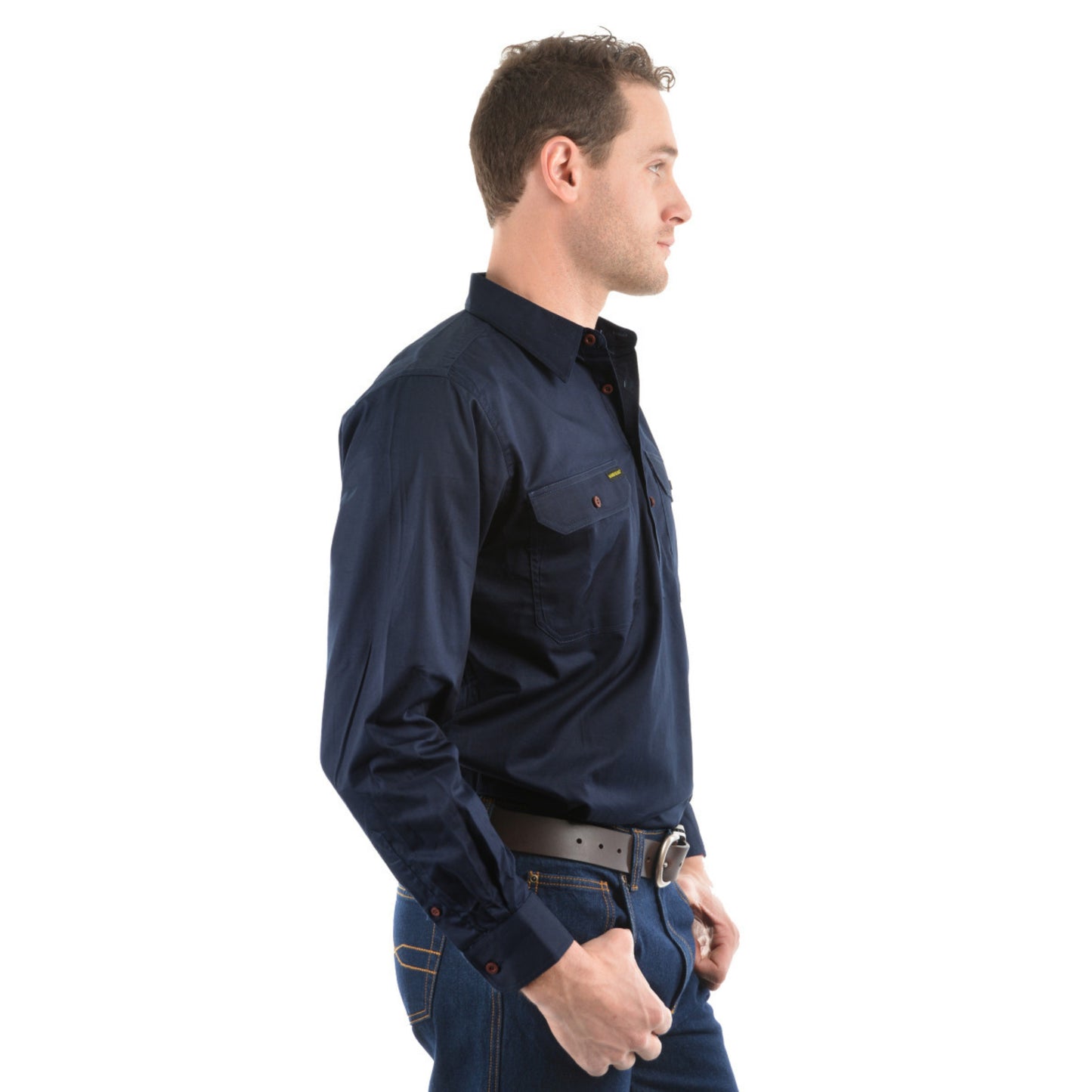 Hard Slog Mens Half Placket Light Cotton Shirt