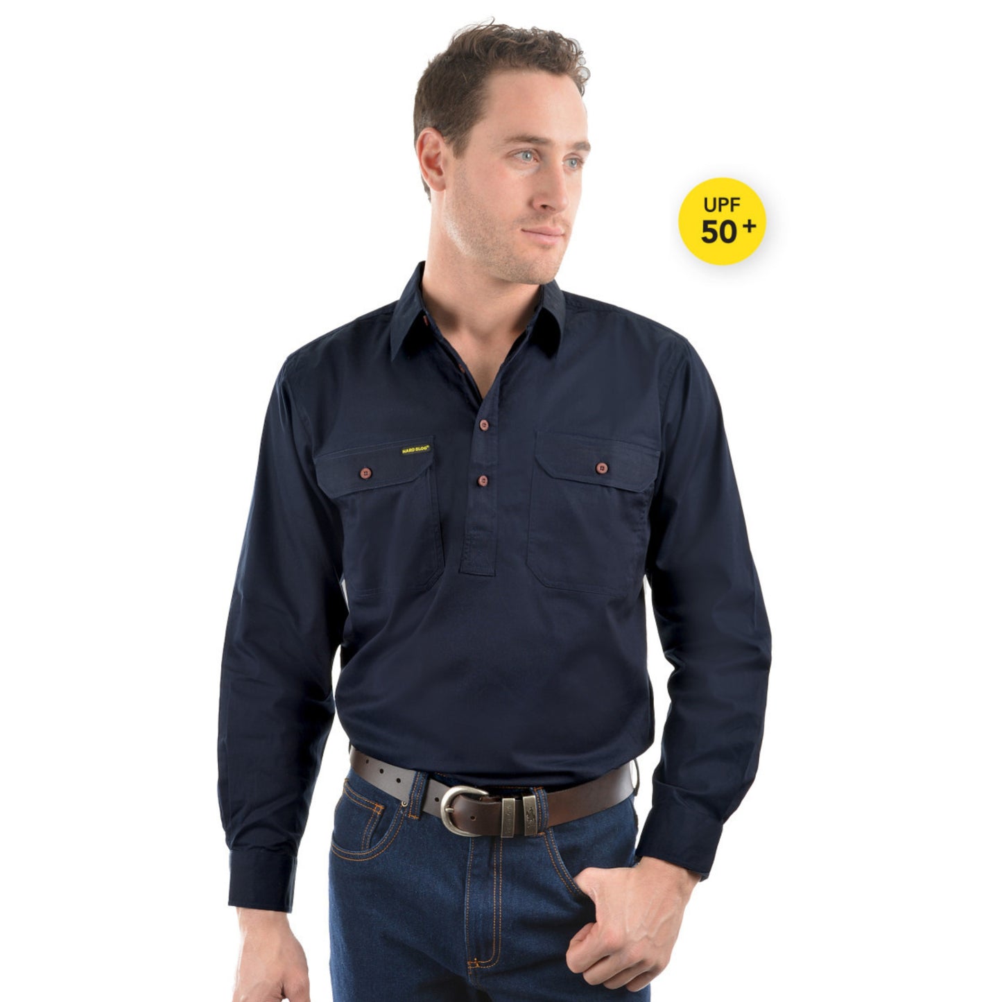 Hard Slog Mens Half Placket Light Cotton Shirt