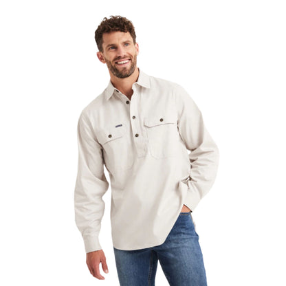 RB Sellars Mens Burton Half Button Long Sleeve Light Weight Workshirt - EQ Saddlery