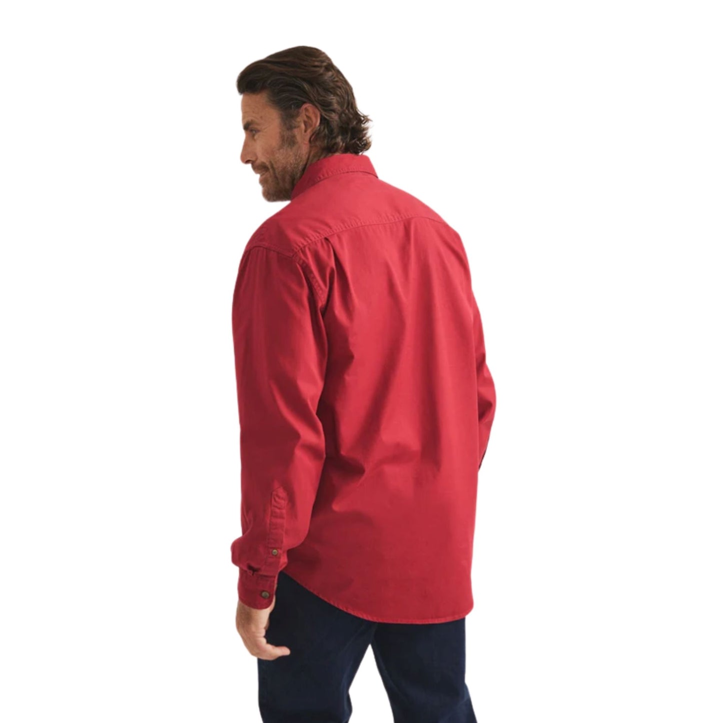 RB Sellars Mens Burton Half Button Long Sleeve Mid Weight Workshirt - EQ Saddlery
