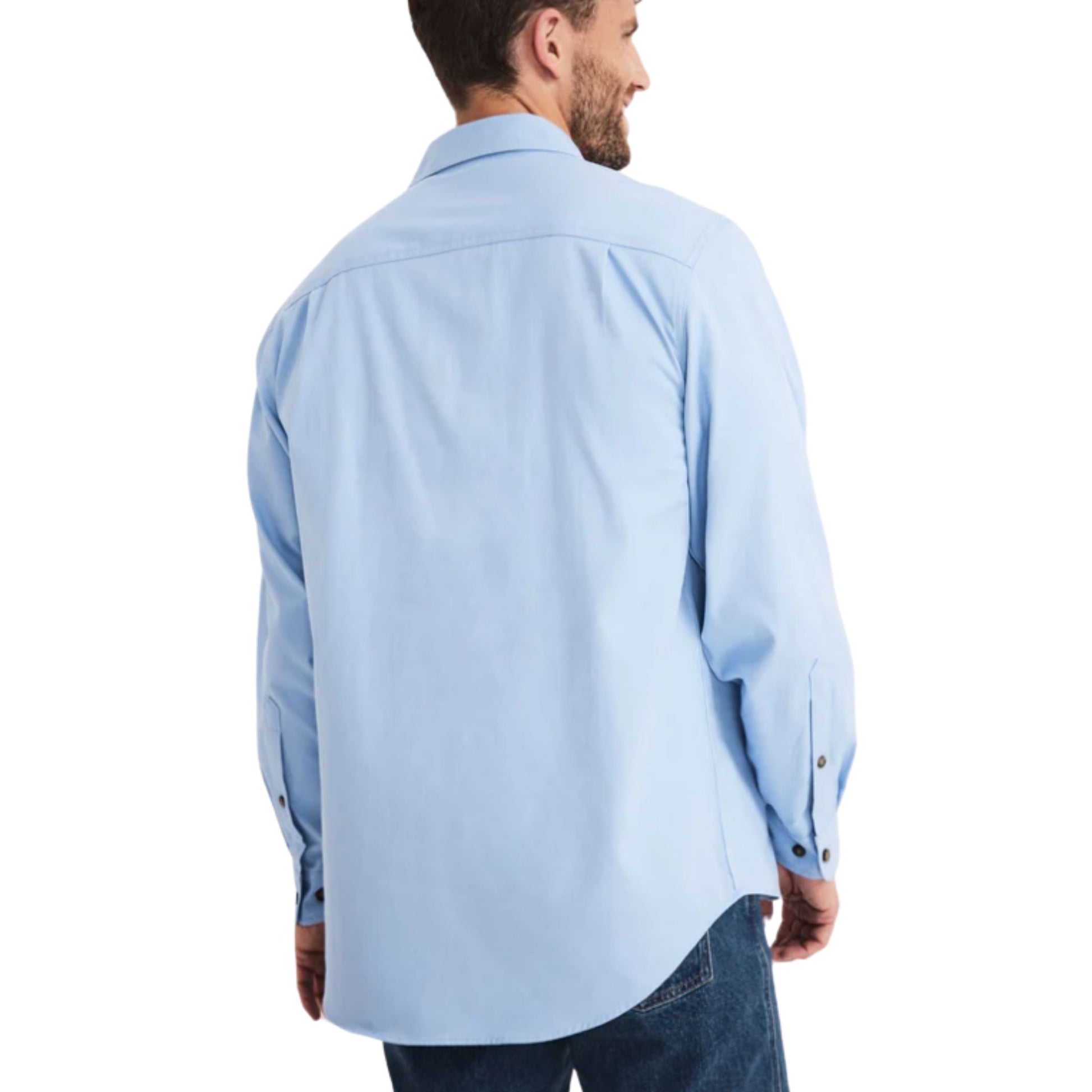 RB Sellars Mens Burton Half Button Long Sleeve Mid Weight Workshirt - EQ Saddlery