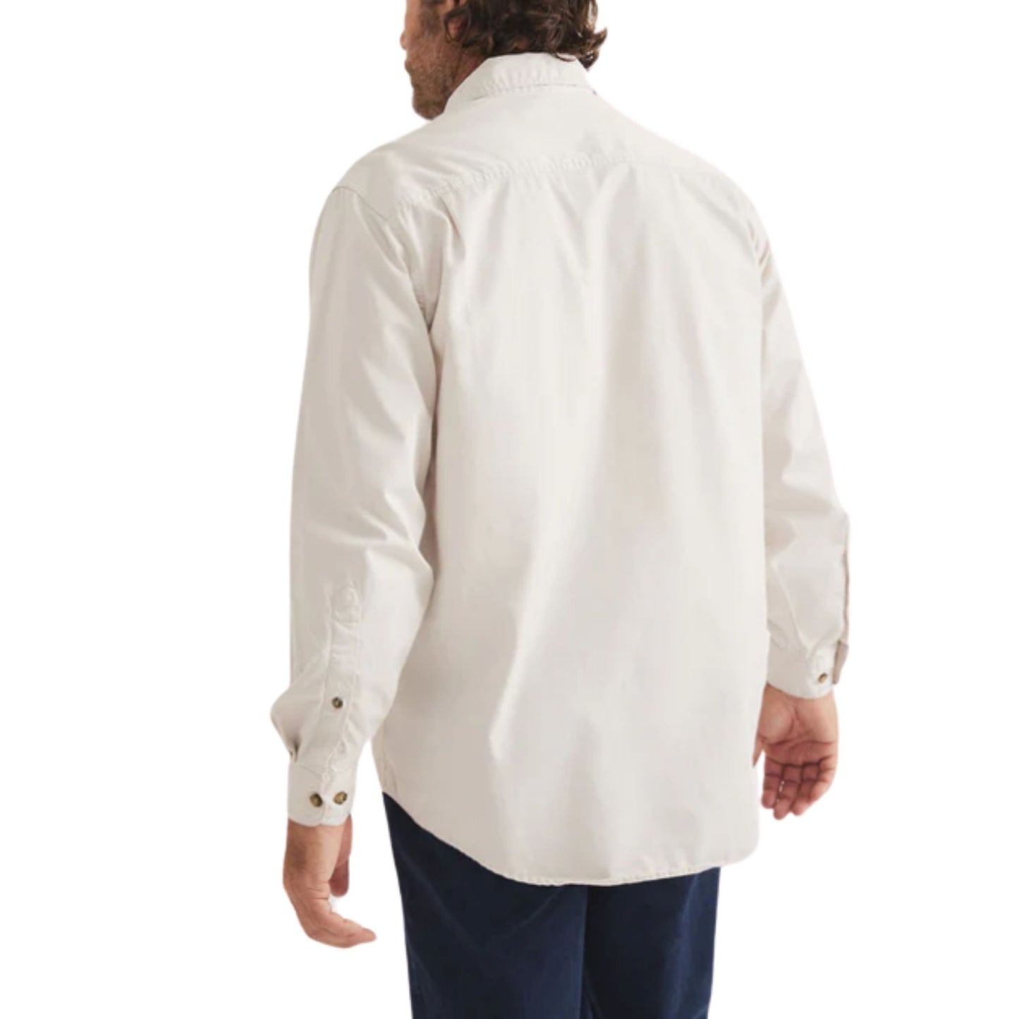 RB Sellars Mens Burton Half Button Long Sleeve Mid Weight Workshirt - EQ Saddlery