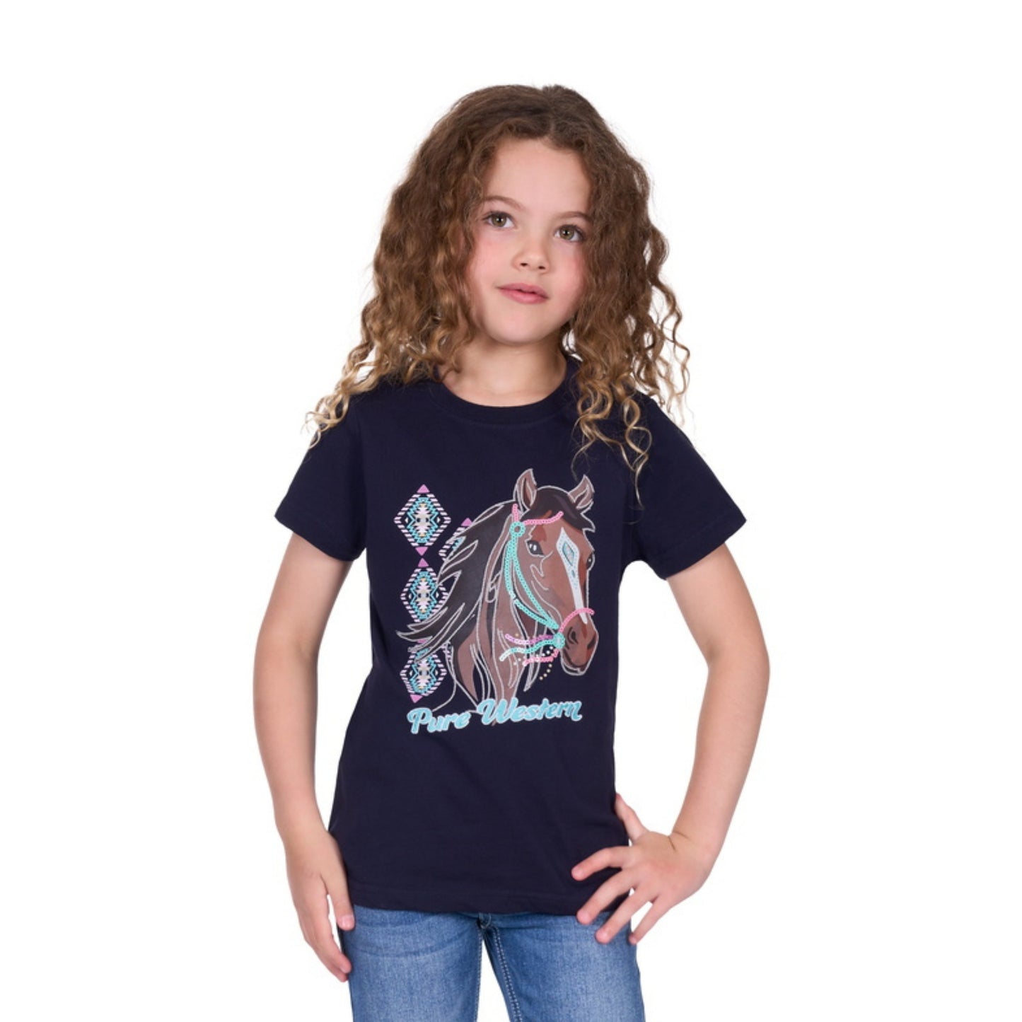 Pure Western Girls Ashlyn Short Sleeve Tee - EQ Saddlery