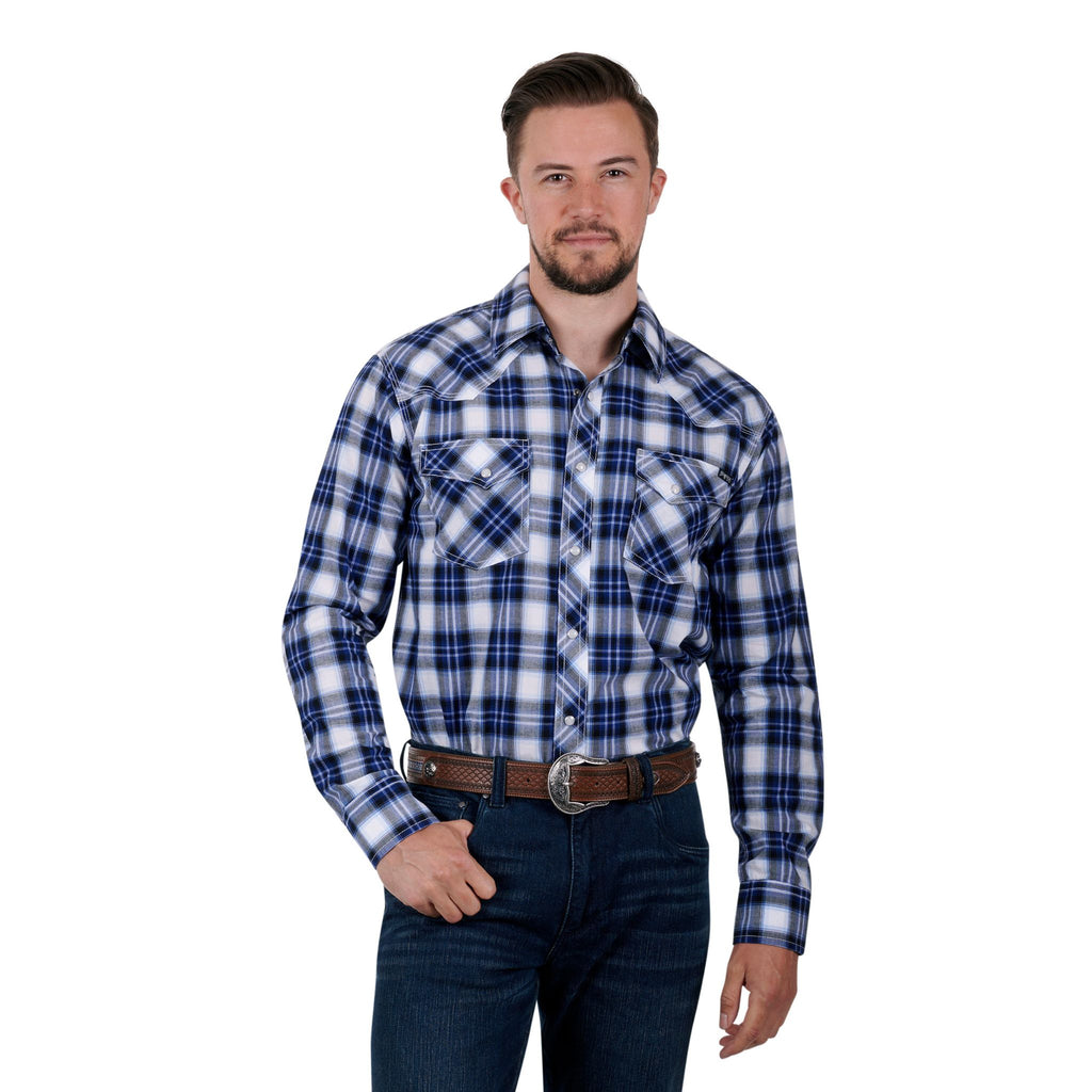 Pure Western Mens Mitchell Check Western Long Sleeve Shirt