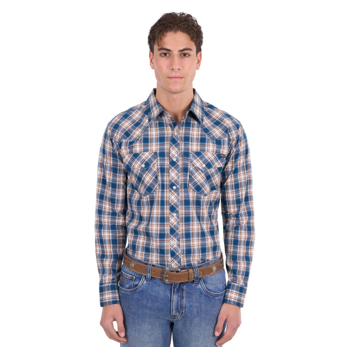 Pure Western Mens Todd Check Western Long Sleeve Shirt