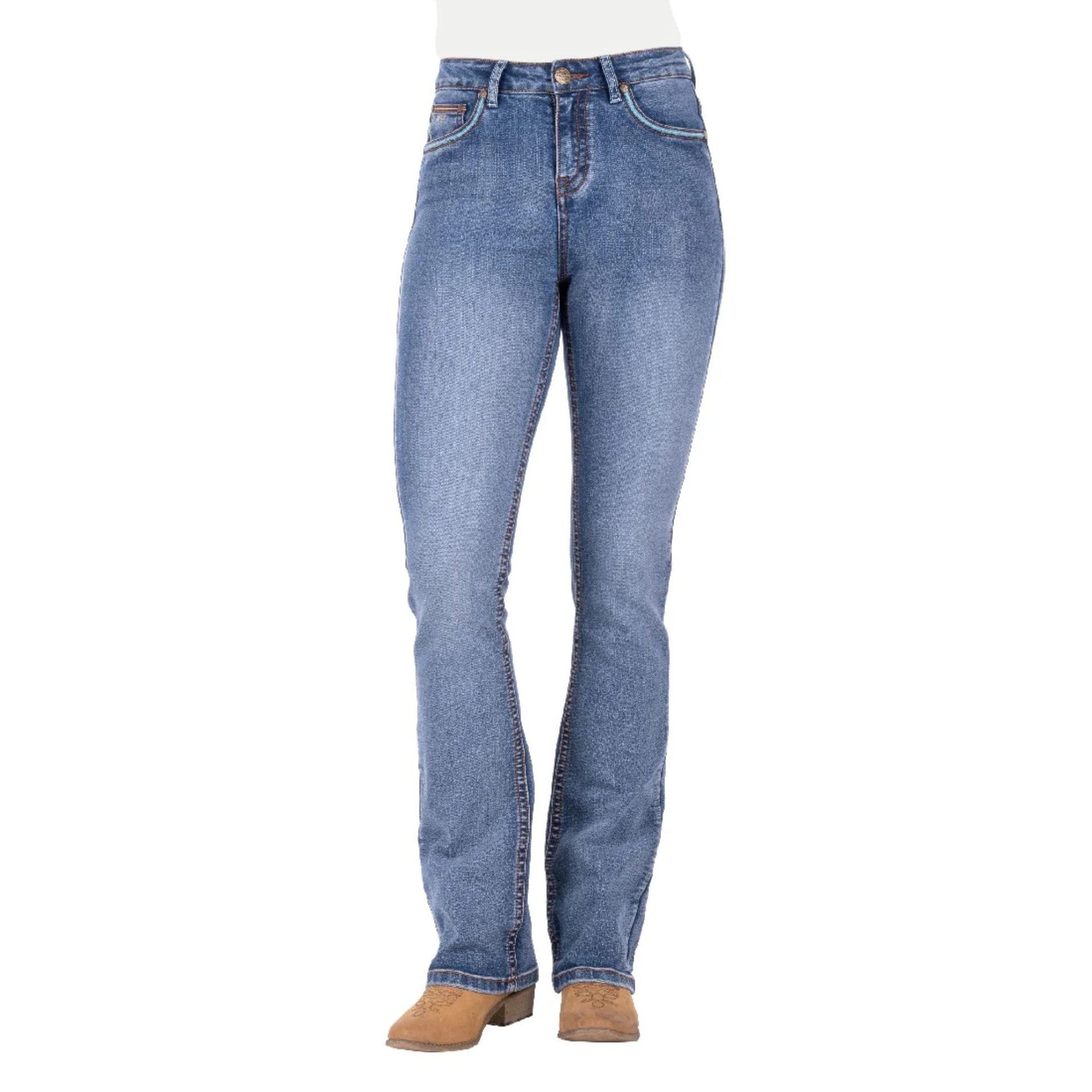 Pure Western Womens Nina High Waisted Boot Cut Jeans – EQ Saddlery